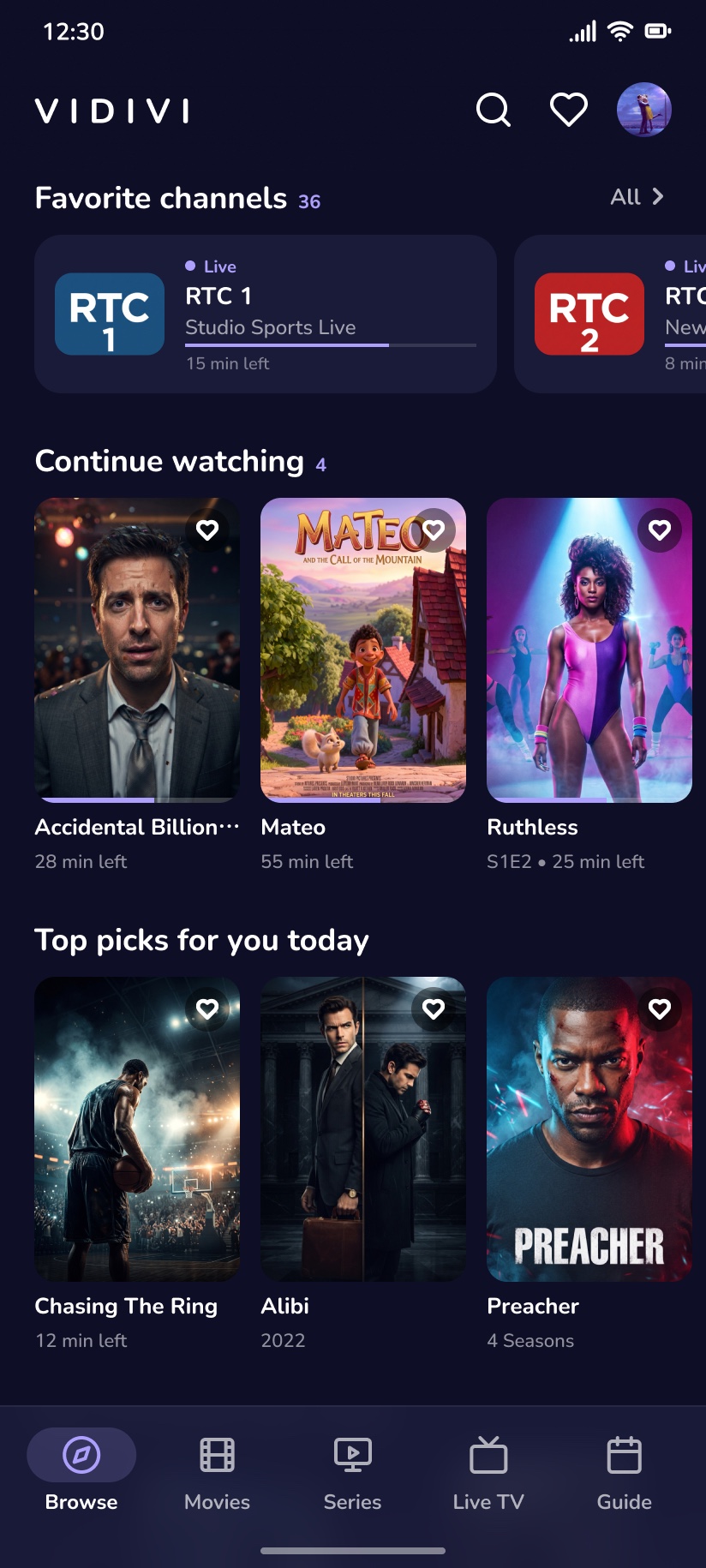 Vidivi in the purple theme